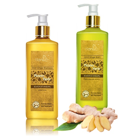 Zestaw Złoty Imbir na łojotokowe zapalenie skóry i przetłuszczające włosy szampon i balsam